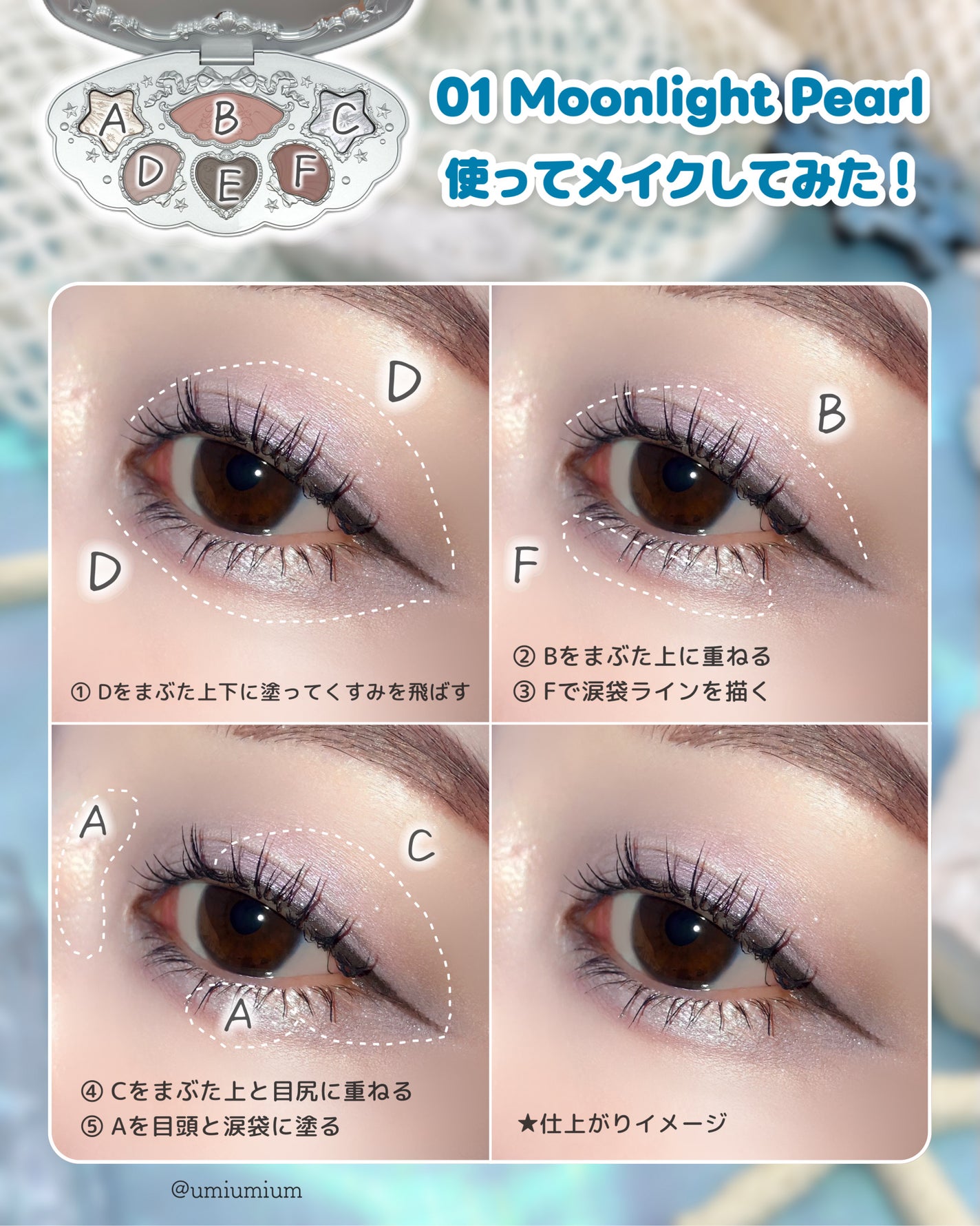 シェルズジュエルコレクション 6色アイシャドウパレット/FlowerKnows/アイシャドウパレットを使ったクチコミ(5枚目)