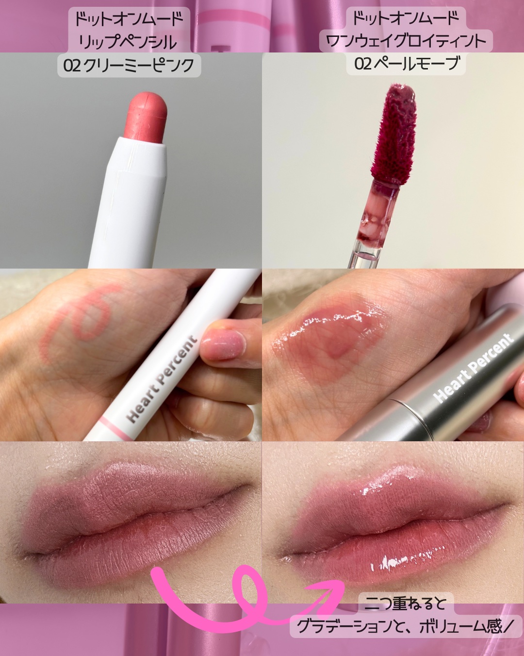 ドットオンムードリップペンシル/Heart Percent/リップライナーを使ったクチコミ（2枚目）