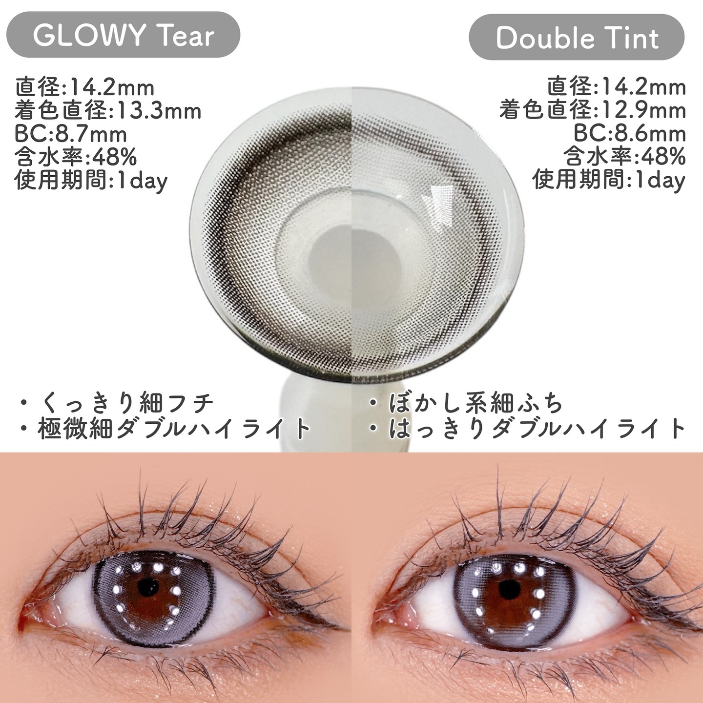 Double Tint 1day/OLENS/カラーコンタクトレンズを使ったクチコミ（2枚目）