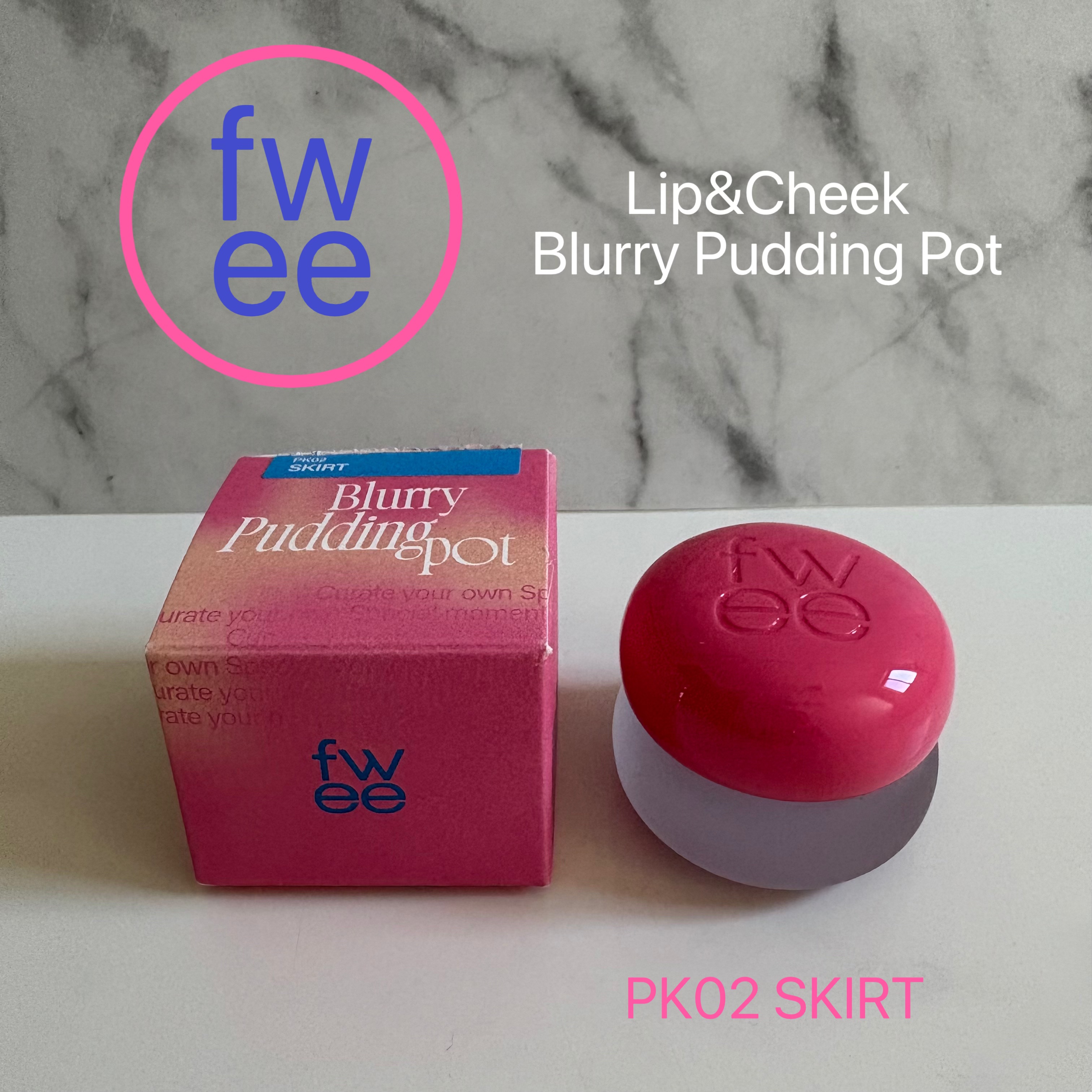 リップアンドチーク ブラーリープリンポット PK02 スカート/fwee/口紅を使ったクチコミ（1枚目）