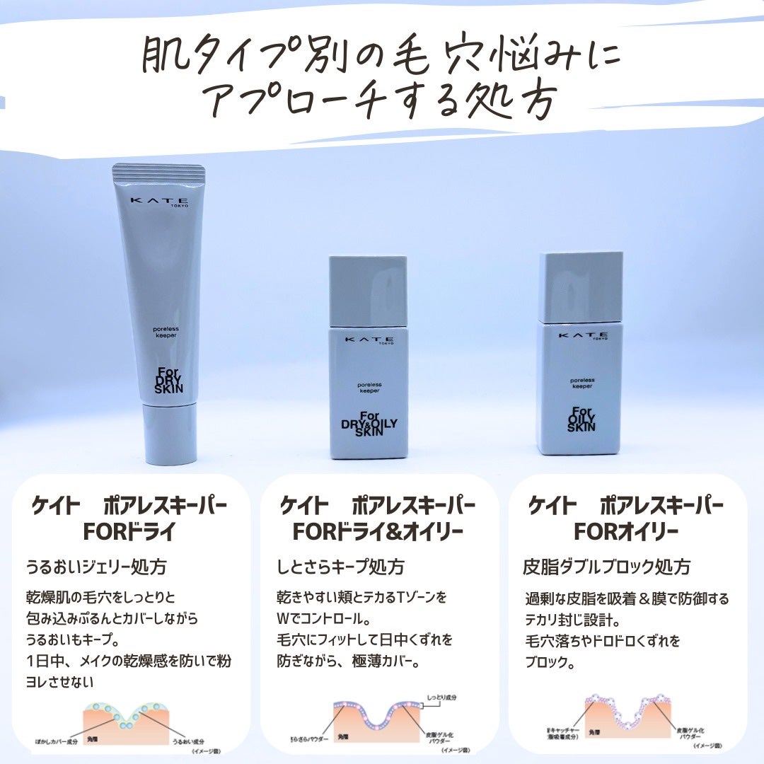 とまと村長@化粧品研究者 on LIPS 「【毛穴を制して*、くずれをブロック】①ケイト ポアレスキーパー..」(4枚目)