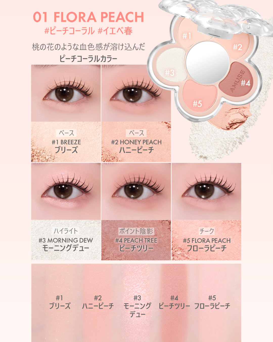 フローラアイパレット/AMUSE/アイシャドウを使ったクチコミ（1枚目）