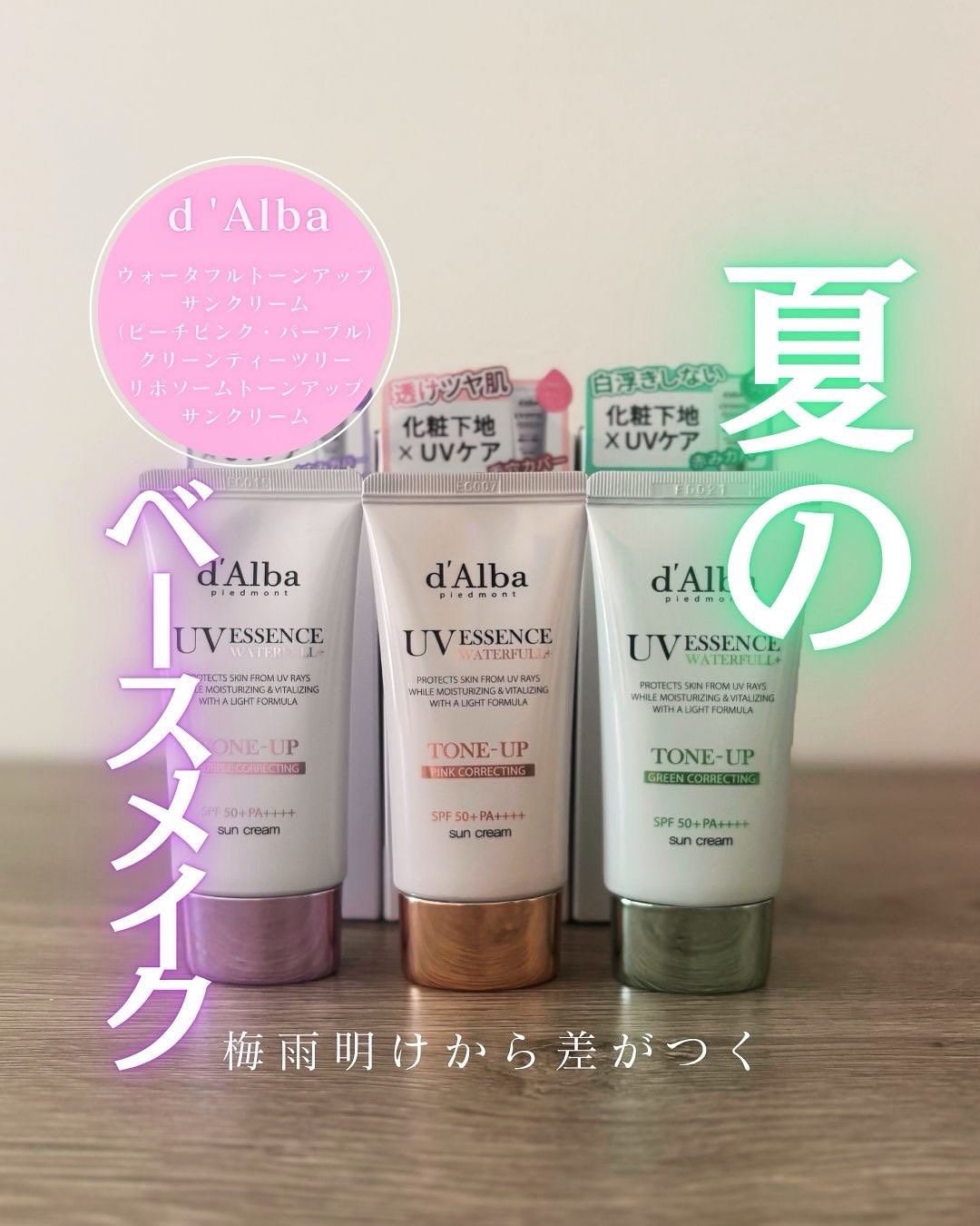 ダルバ ウォータフル トーンアップ サンクリーム(パープル)/ダルバ/日焼け止めクリームを使ったクチコミ（1枚目）