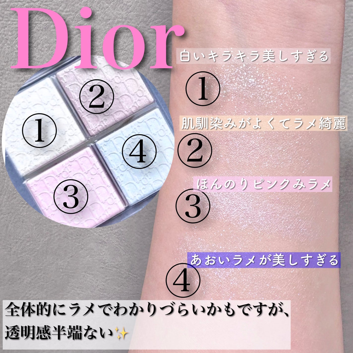 ディオール バックステージ フェイス グロウ パレット/Dior/ハイライトを使ったクチコミ(5枚目)