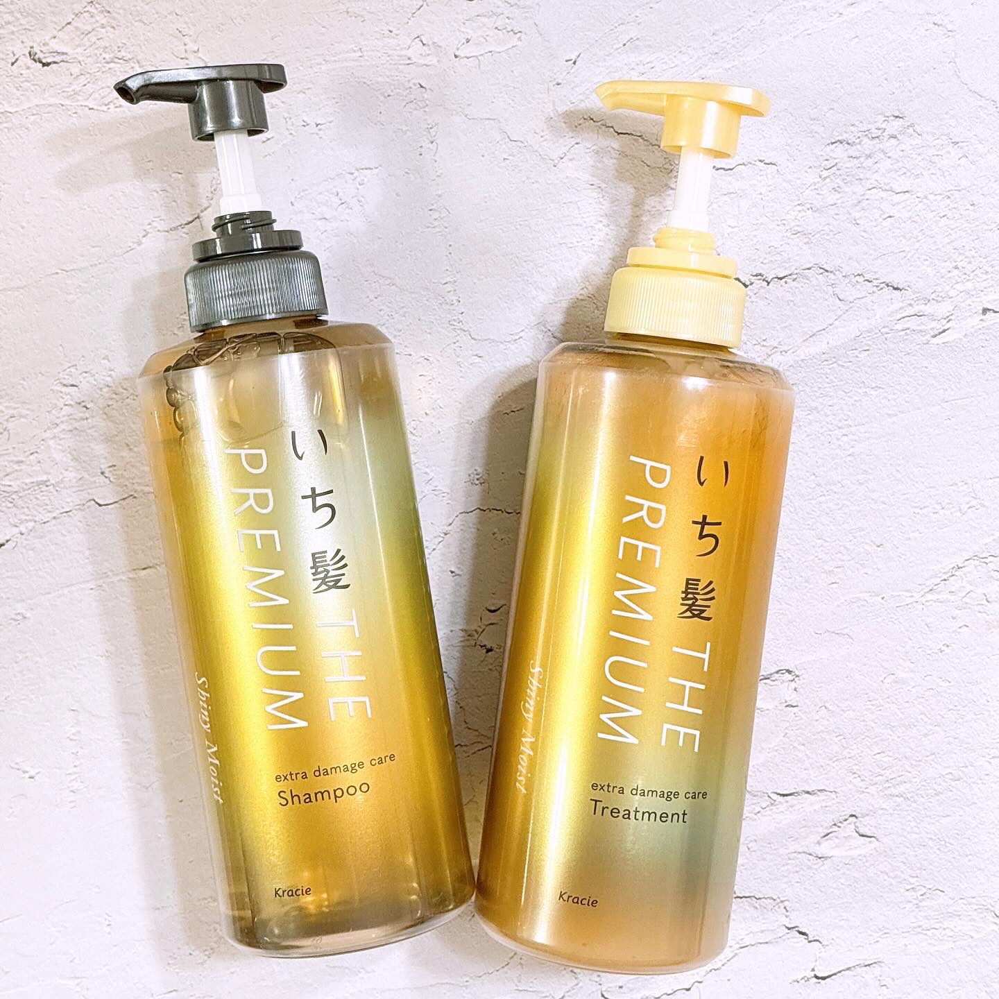 THE PREMIUM エクストラダメージケアシャンプー／トリートメント（シャイニーモイスト）/いち髪/市販シャンプーを使ったクチコミ（1枚目）