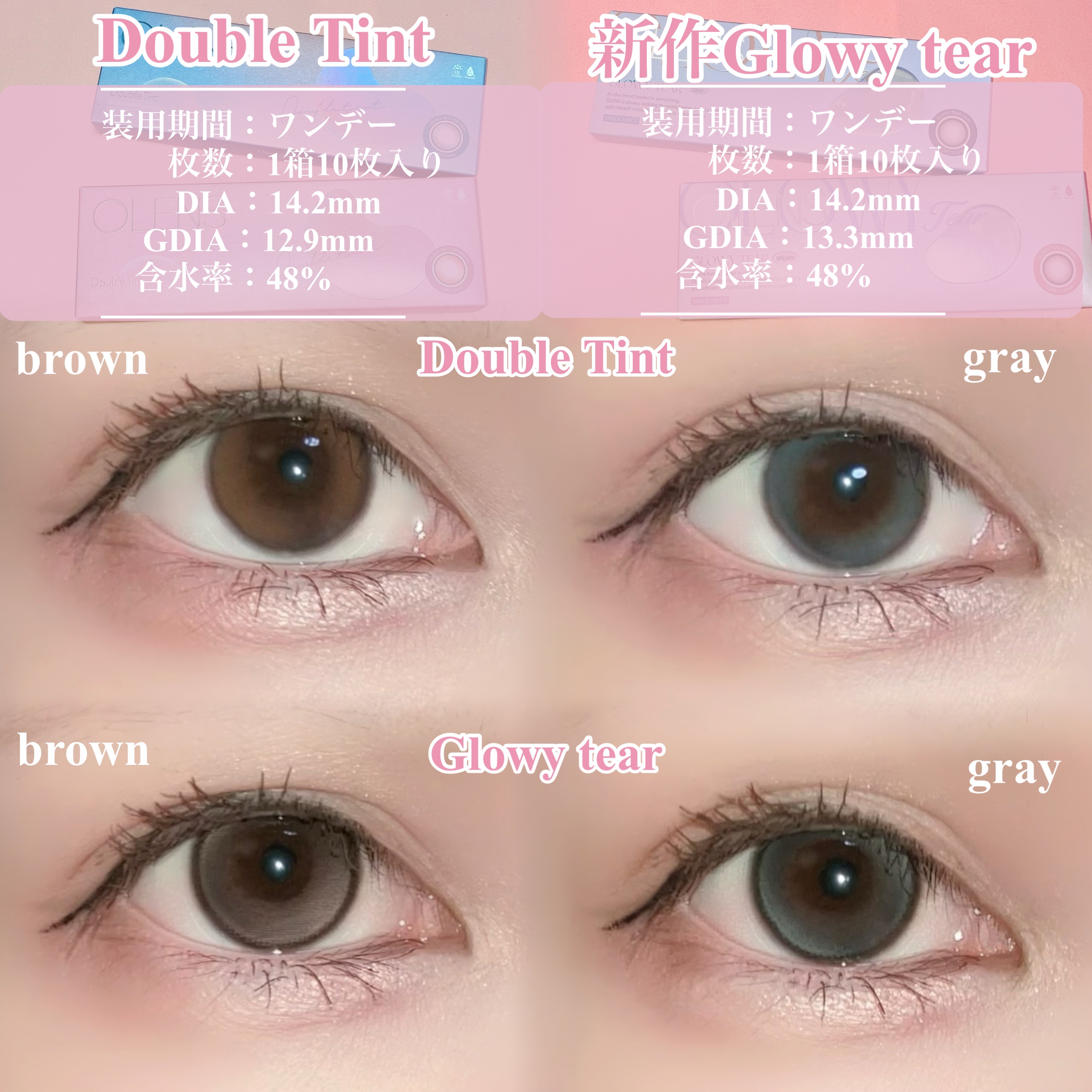 Double Tint 1day/OLENS/カラーコンタクトレンズを使ったクチコミ（2枚目）