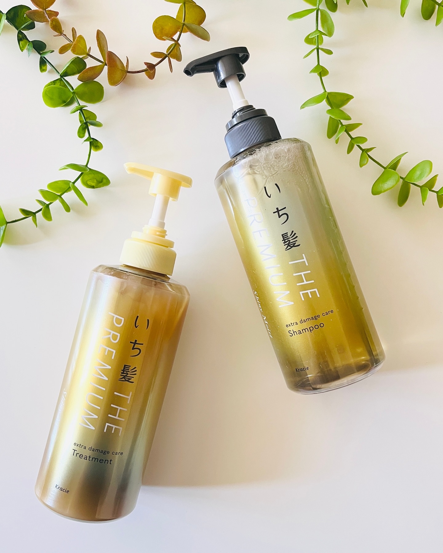 THE PREMIUM エクストラダメージケアシャンプー／トリートメント（シャイニーモイスト）/いち髪/市販シャンプーを使ったクチコミ（1枚目）