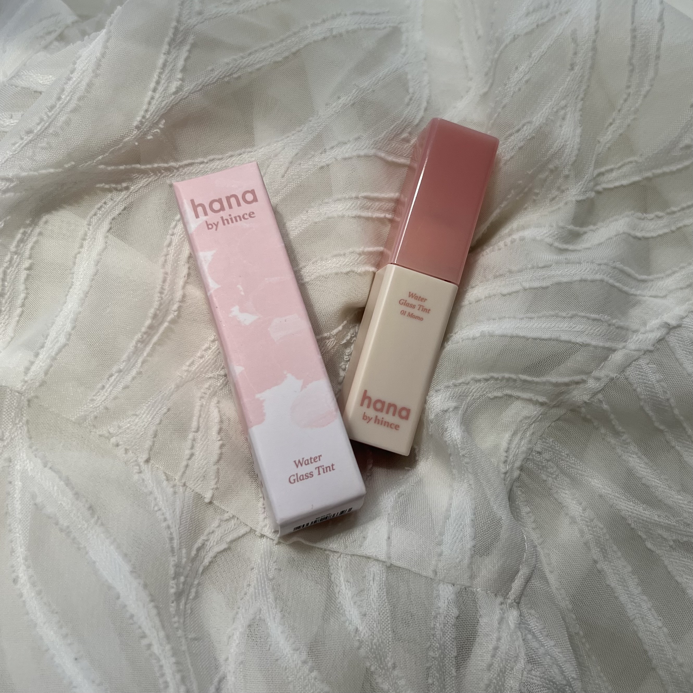 ウォーターグラスティント 01 モモ/hana by hince/口紅を使ったクチコミ（1枚目）
