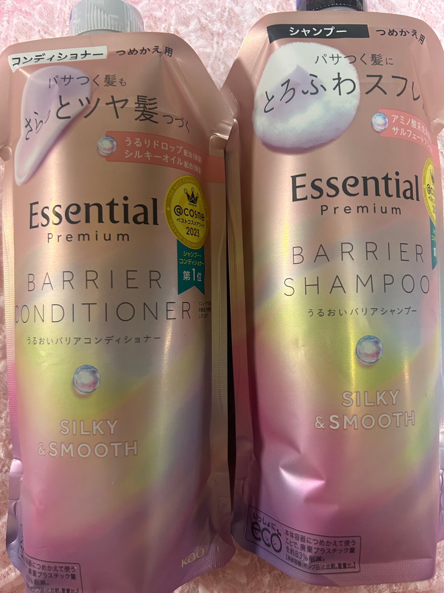 エッセンシャルプレミアム バリアシャンプー・コンディショナー シルキー&スムース/エッセンシャル/市販シャンプーを使ったクチコミ(1枚目)