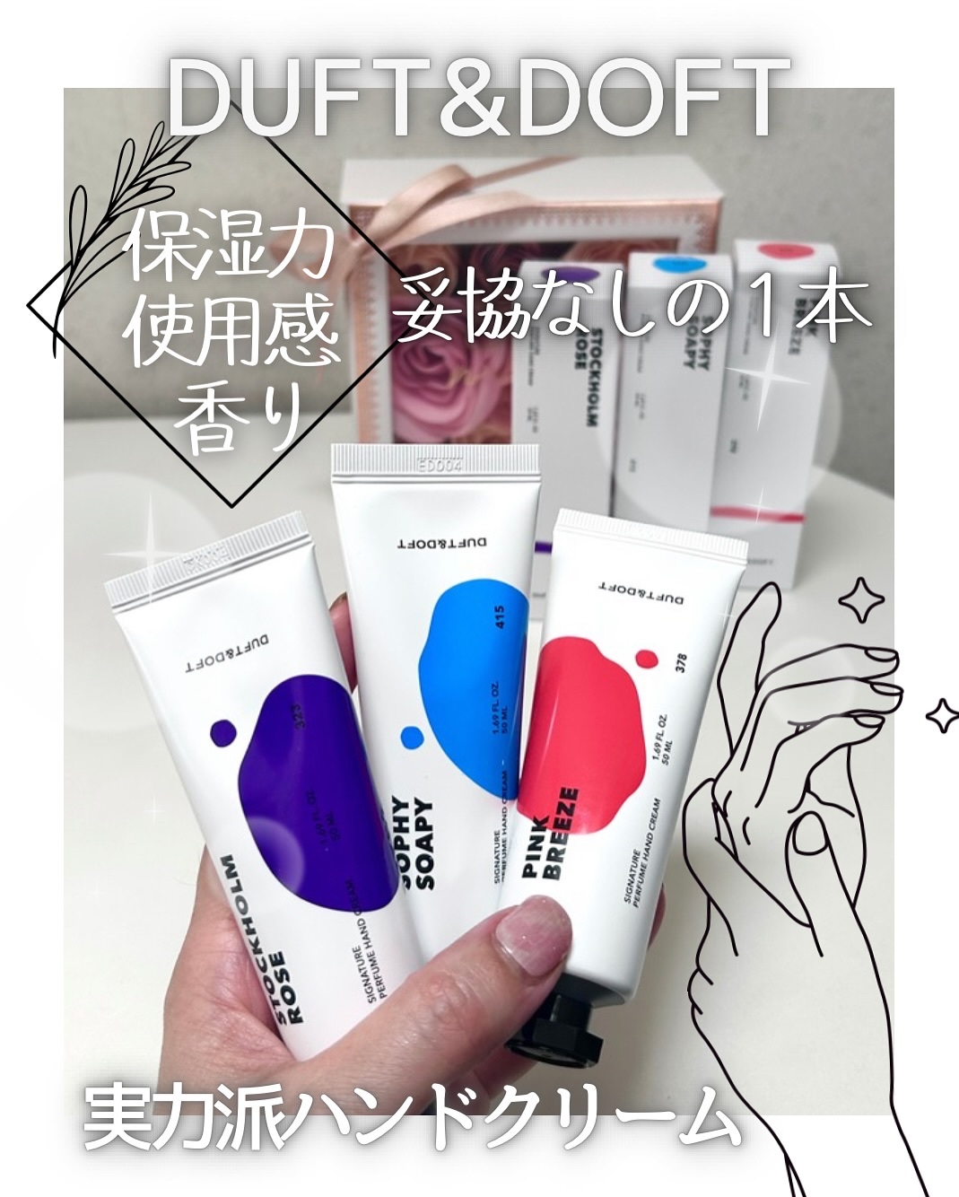 シグネチャーパフュームハンドクリームミニチュアギフトセット/DUFT&DOFT/ハンドクリームを使ったクチコミ（1枚目）