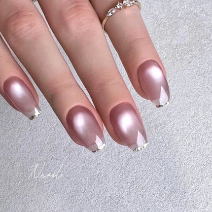 #マグネットネイル,#ちゅるんネイル,#グリッターネイル,#キラキラネイル,#春ネイル,#夏ネイル,#大人可愛いネイル,#フレンチネイル,#シンプルネイル,#川口ネイルのネイルデザイン