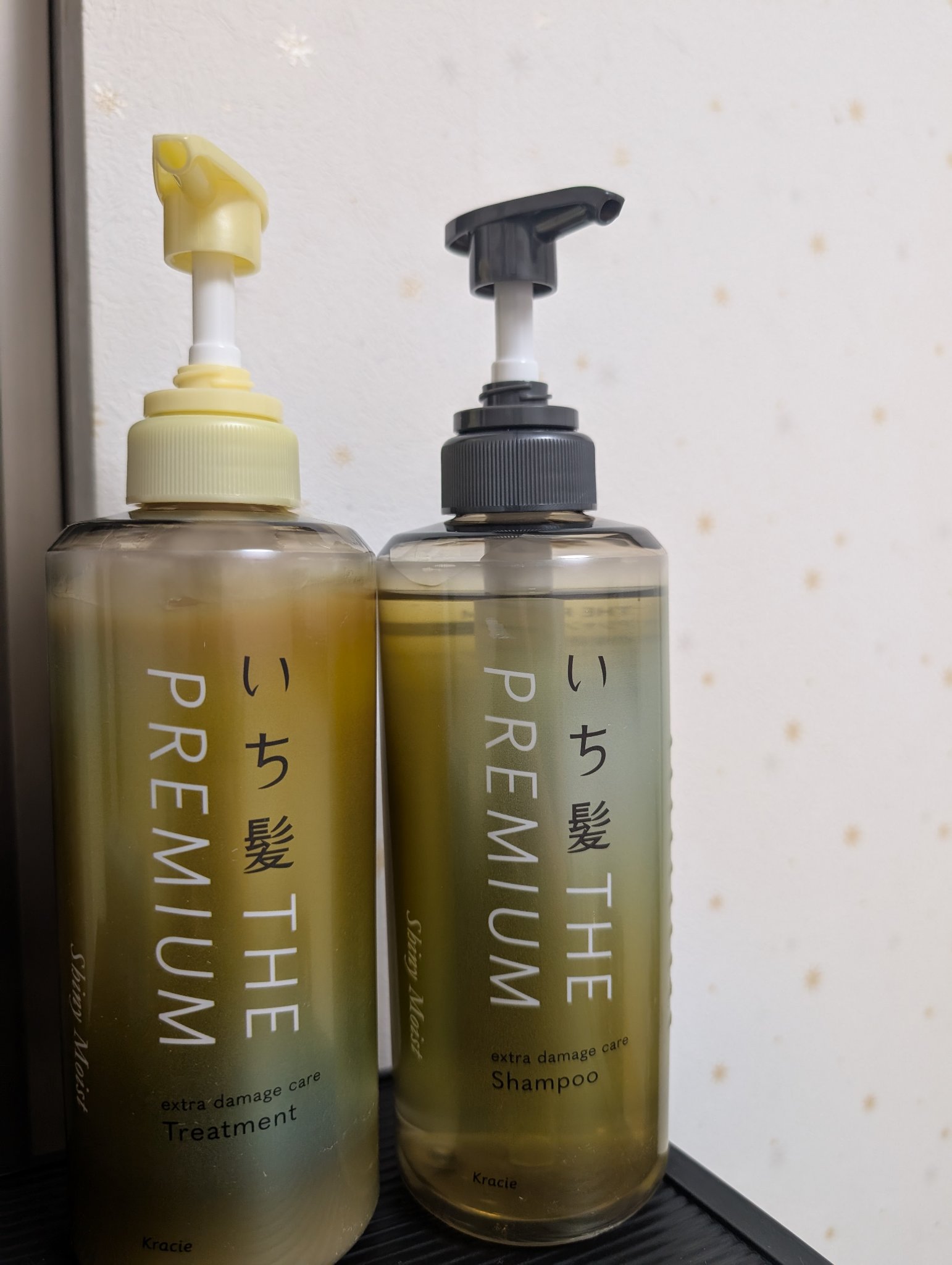 THE PREMIUM エクストラダメージケアシャンプー／トリートメント（シャイニーモイスト）/いち髪/市販シャンプーを使ったクチコミ（1枚目）