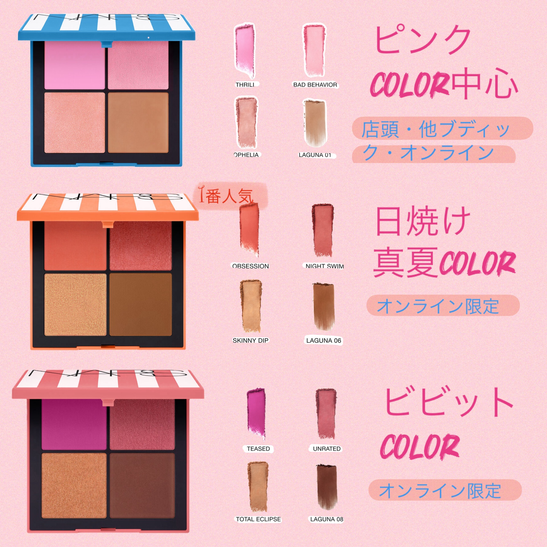 NARS ホットエスケープ チークパレット/NARS/マルチパレットを使ったクチコミ（3枚目）