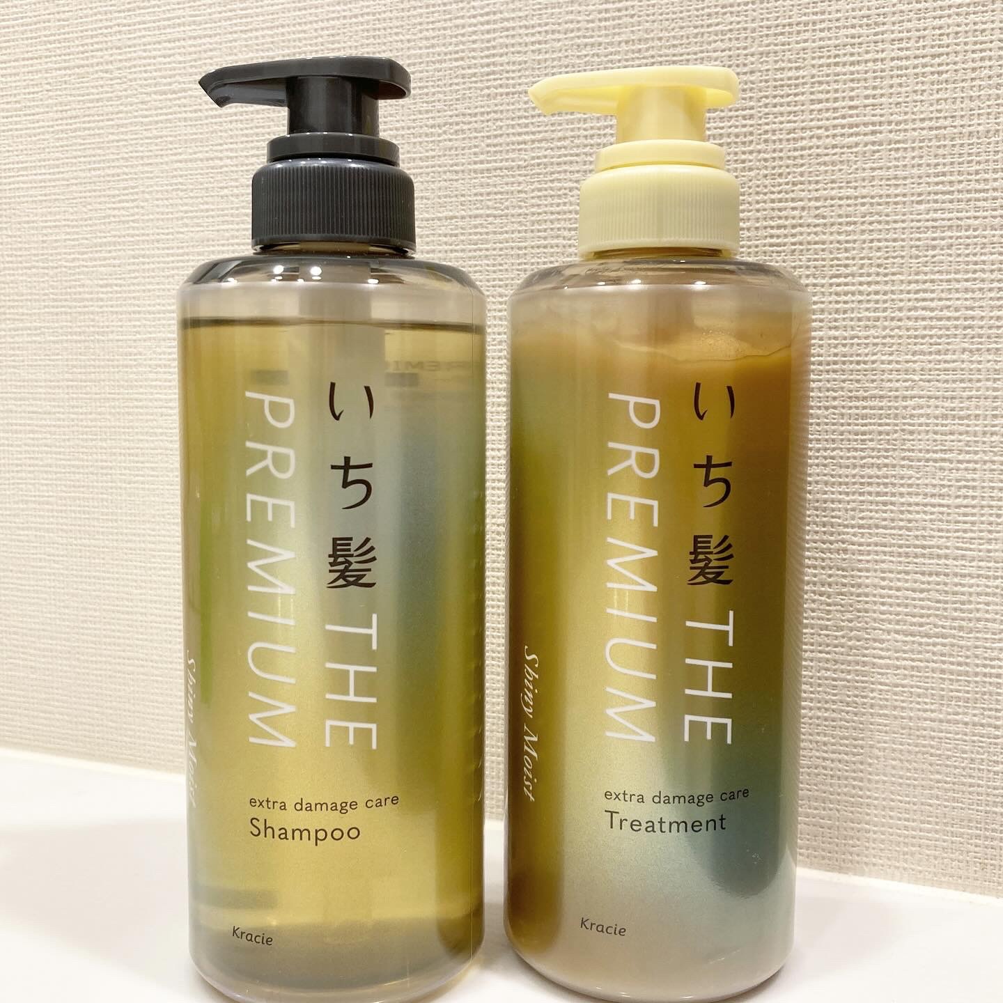 THE PREMIUM エクストラダメージケアシャンプー／トリートメント（シャイニーモイスト）/いち髪/市販シャンプーを使ったクチコミ（1枚目）