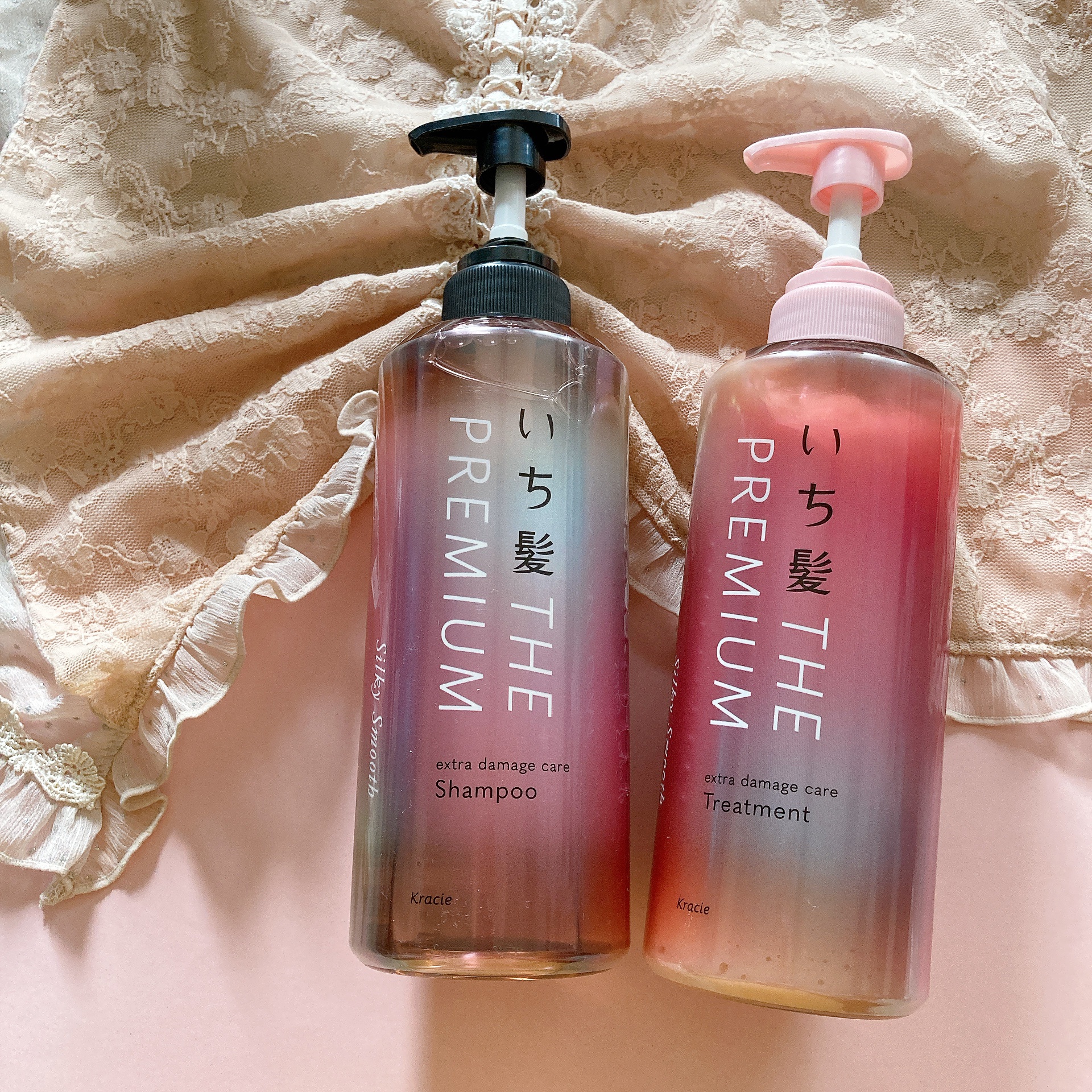 THE PREMIUM エクストラダメージケアシャンプー／トリートメント（シルキースムース）/いち髪/市販シャンプーを使ったクチコミ（1枚目）