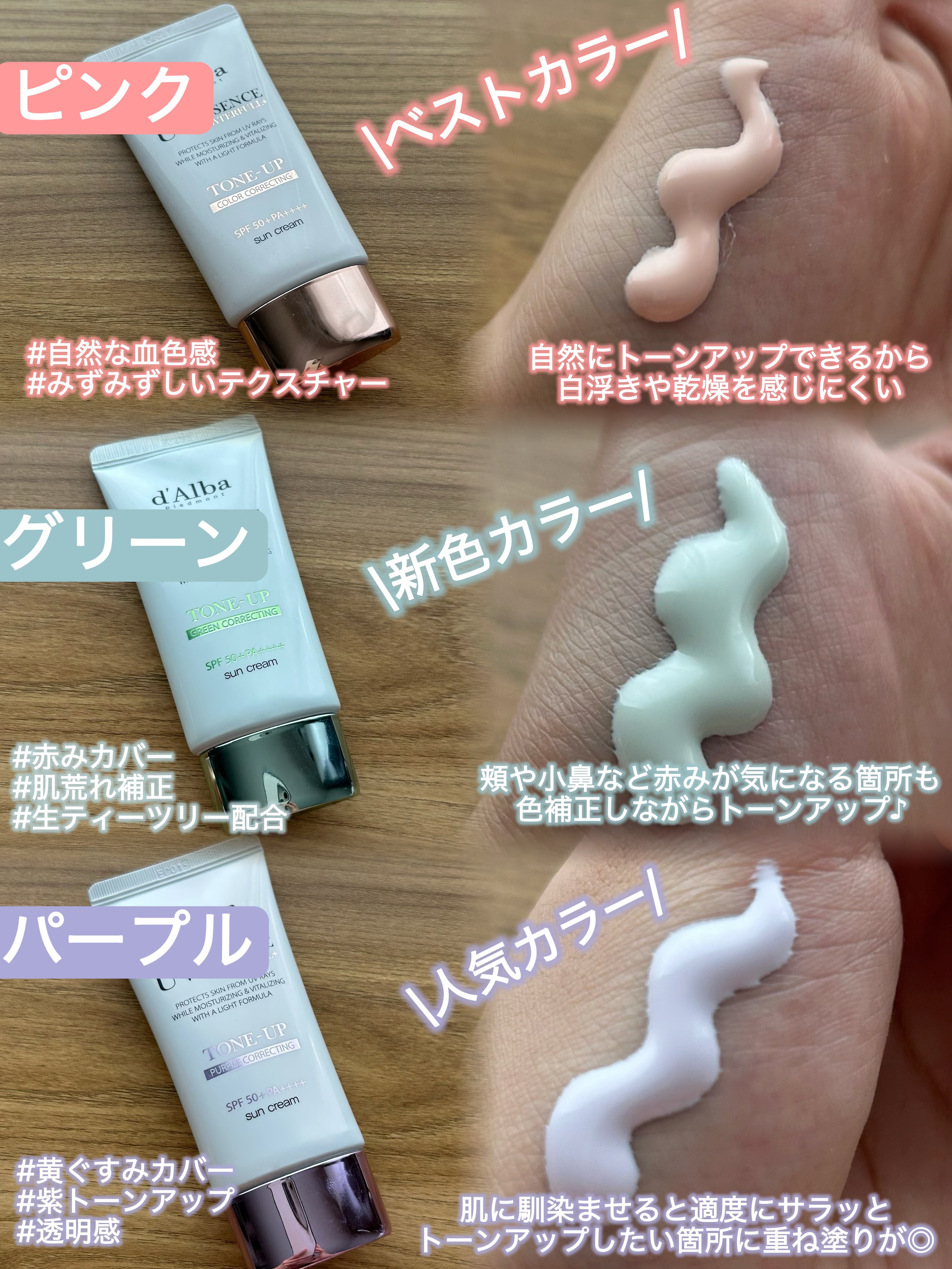 ダルバ ウォータフル トーンアップ サンクリーム(パープル)/ダルバ/日焼け止めクリームを使ったクチコミ（3枚目）