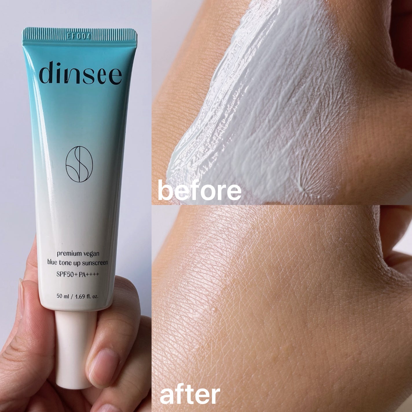 プレミ アムビーガン トーンアップ日焼け止め SPF50+PA++++/dinsee/日焼け止めミルクを使ったクチコミ(3枚目)