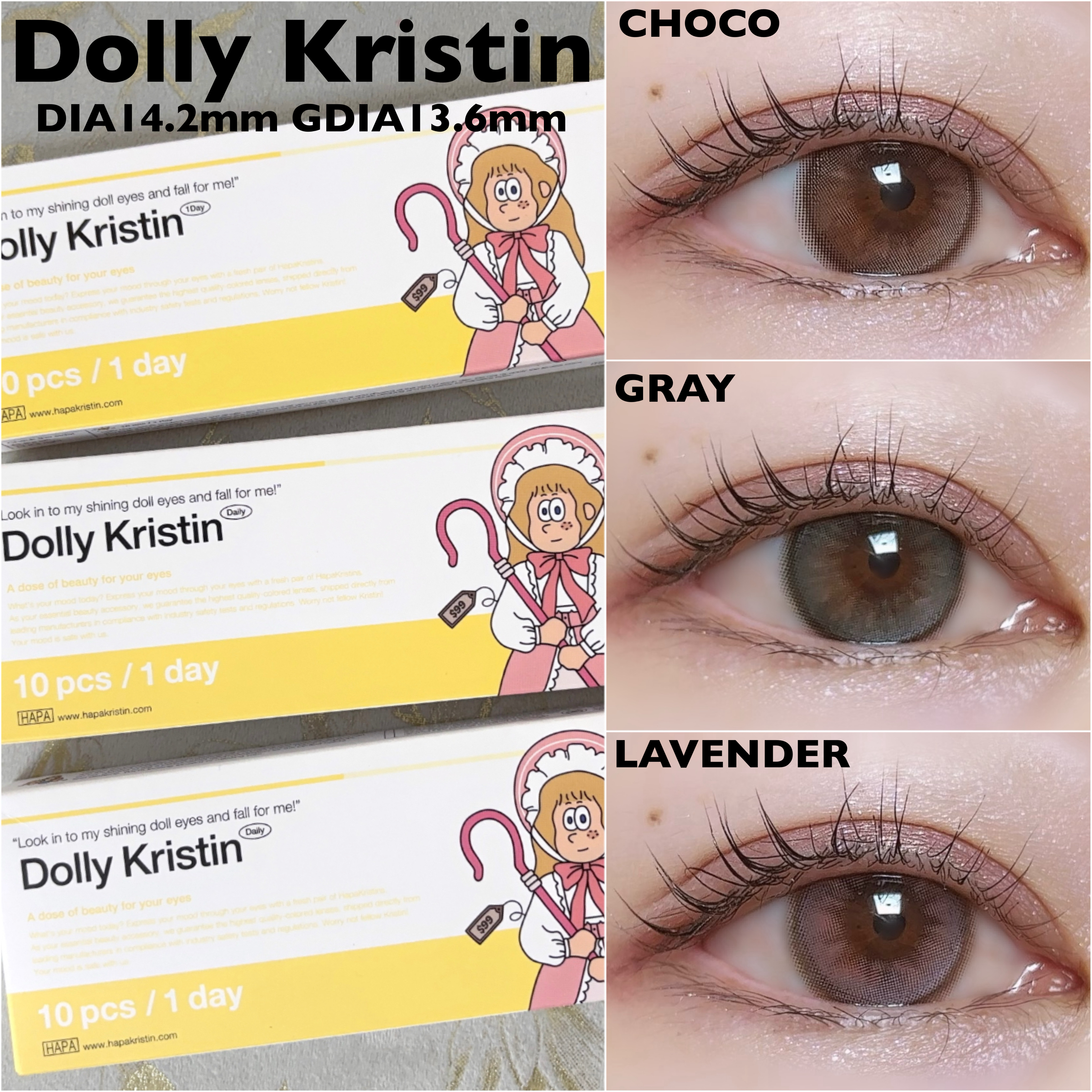 Dolly Kristin 1day/Hapa kristin/ワンデー（１DAY）カラコンを使ったクチコミ（1枚目）