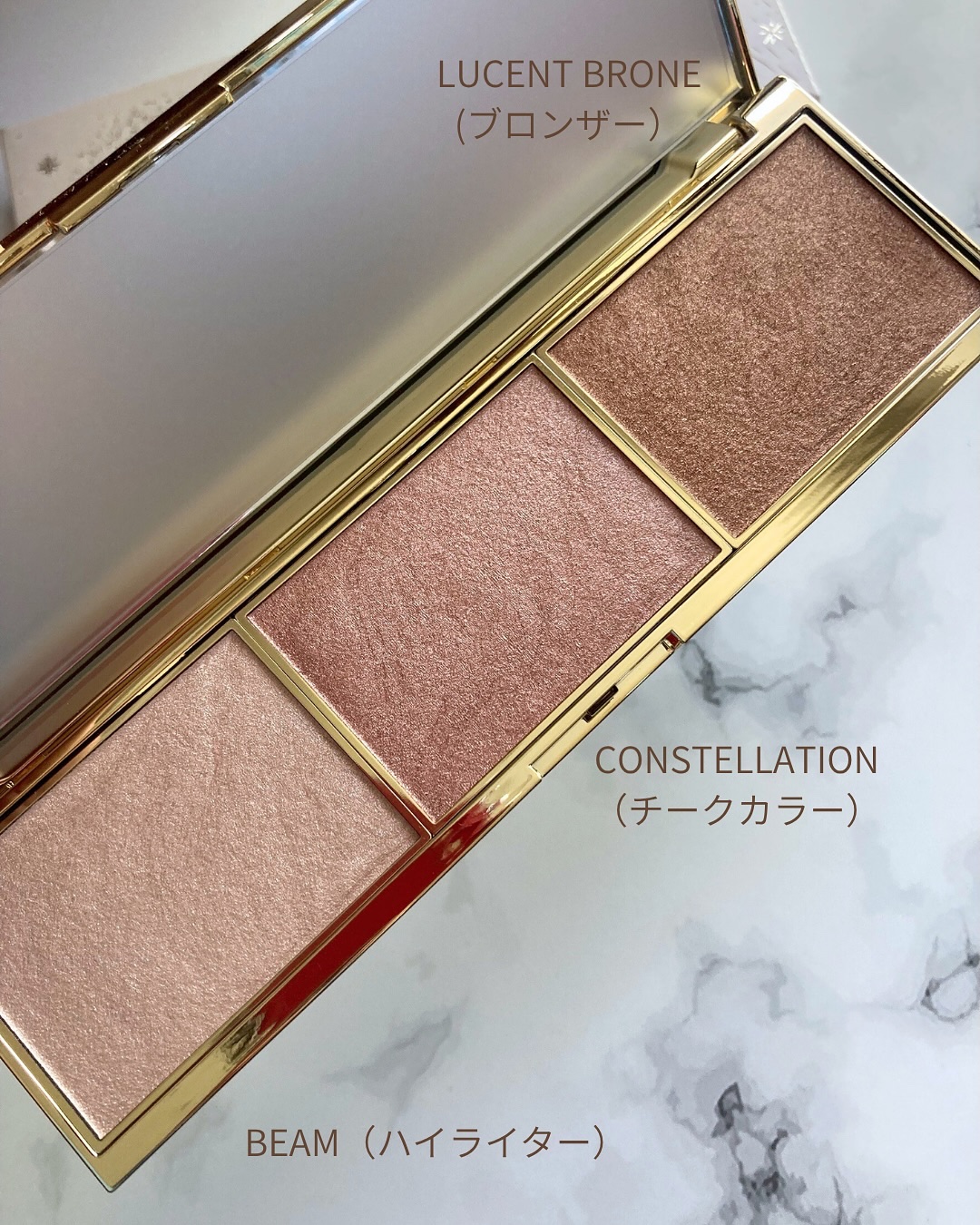 シマー アンド グロウ フェイス パレット/ローラ メルシエ/パウダーハイライトを使ったクチコミ（2枚目）