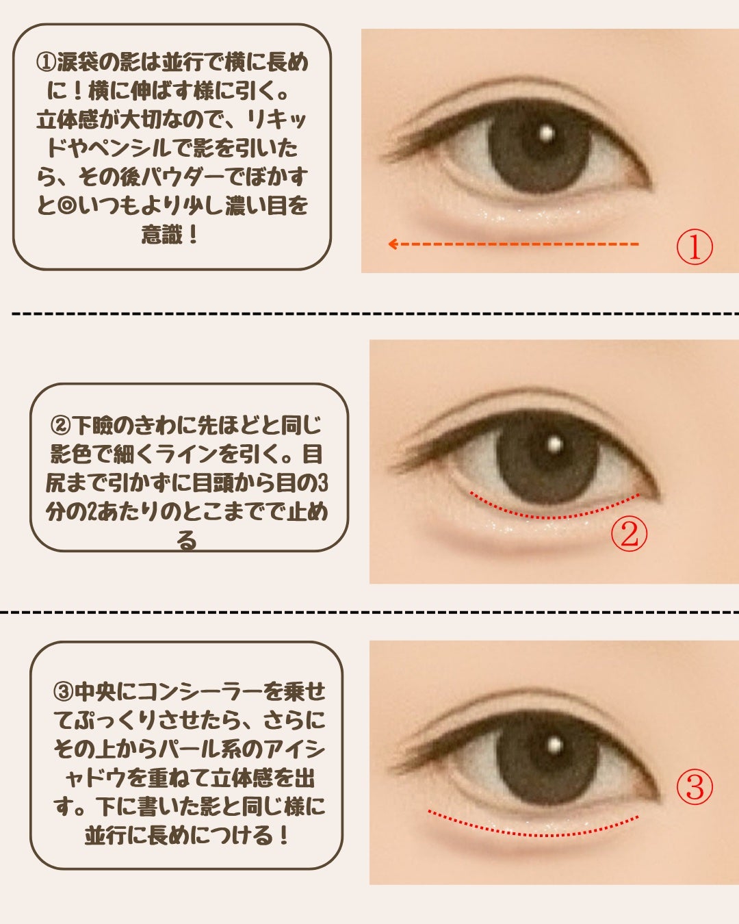 みん on LIPS 「涙袋、実は【描き方&形】で顔全体の印象まで変わるって知ってた?..」(3枚目)