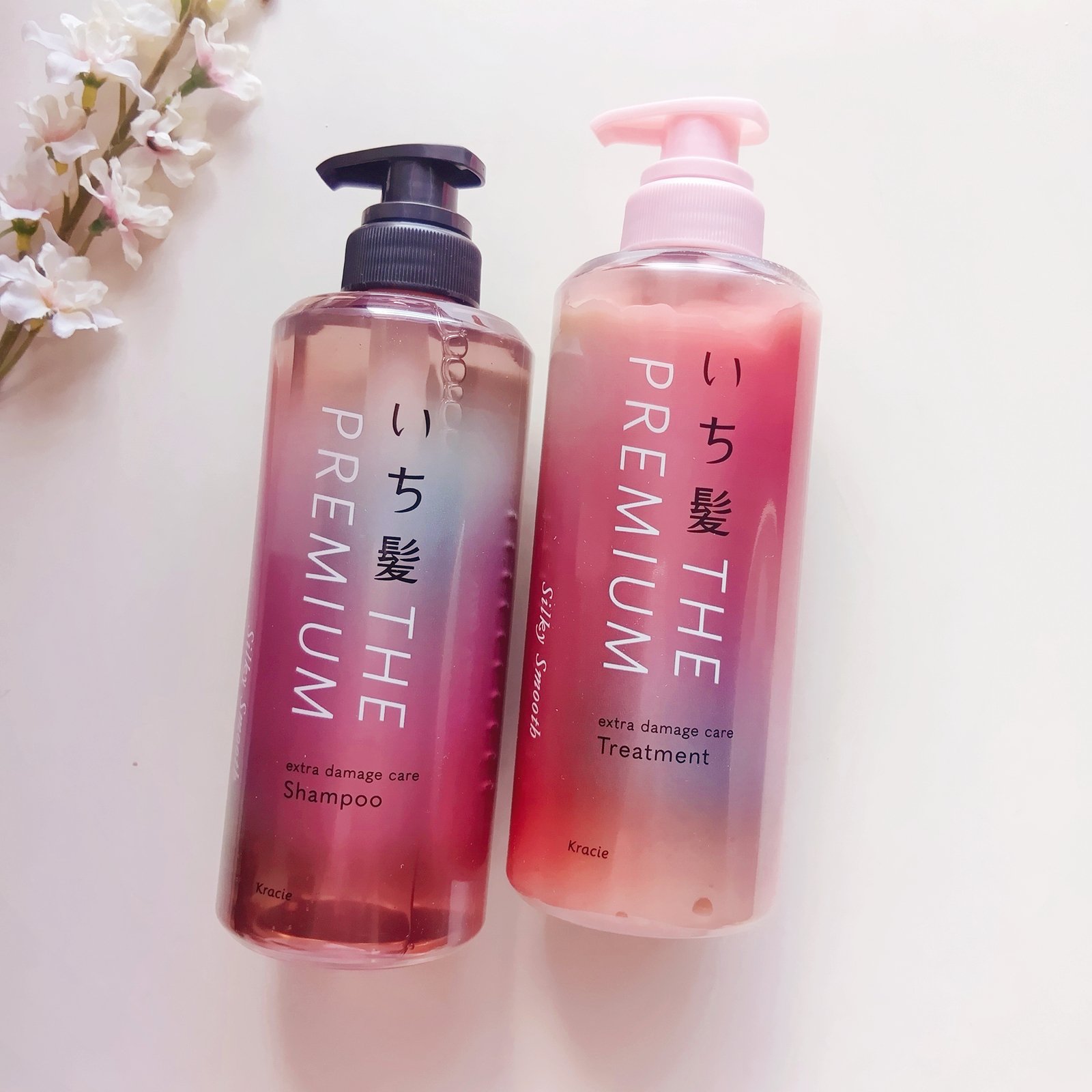 THE PREMIUM エクストラダメージケアシャンプー／トリートメント（シルキースムース）/いち髪/市販シャンプーを使ったクチコミ（1枚目）