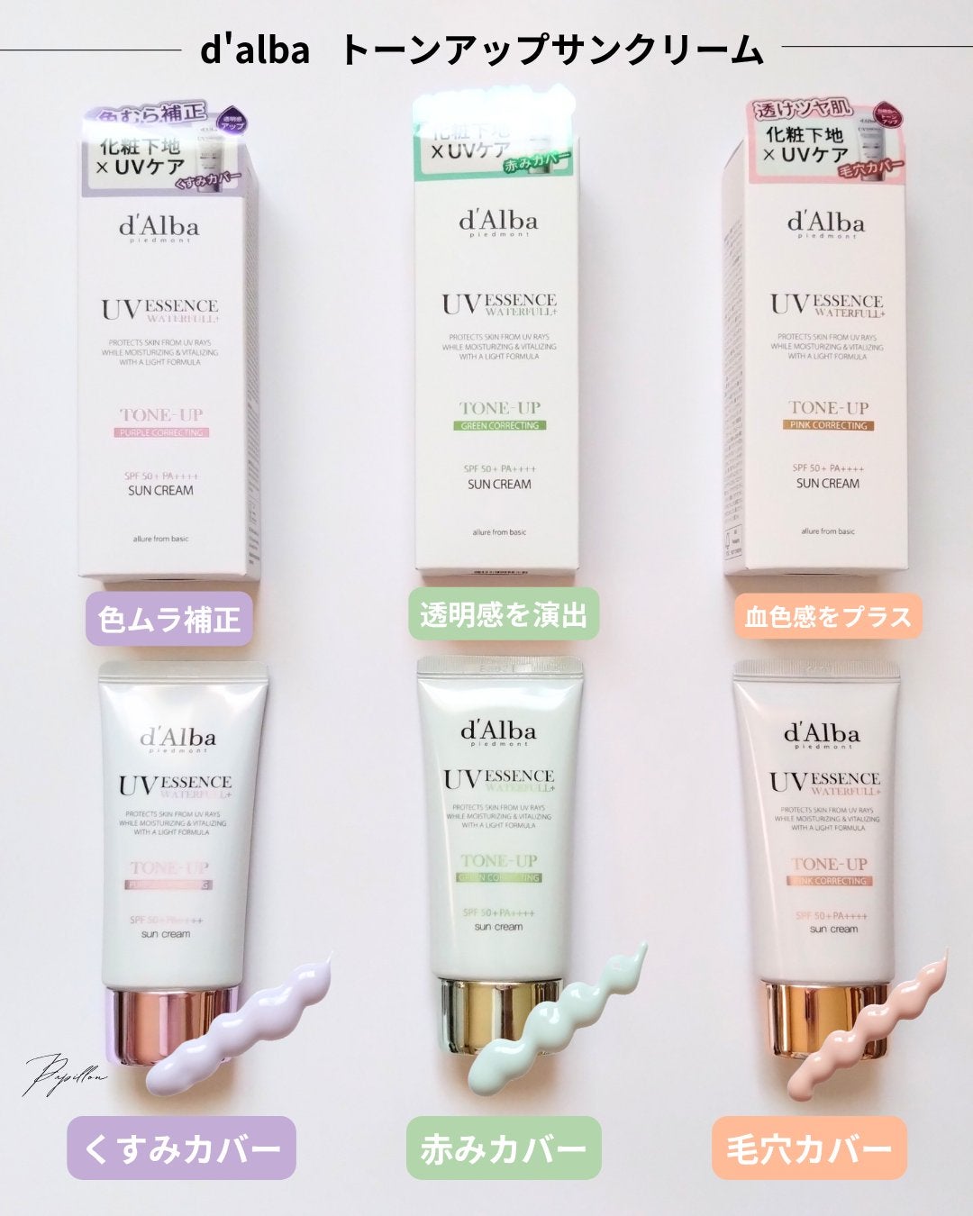 ダルバ ウォータフル トーンアップ サンクリーム(パープル)/ダルバ/日焼け止めクリームを使ったクチコミ(2枚目)