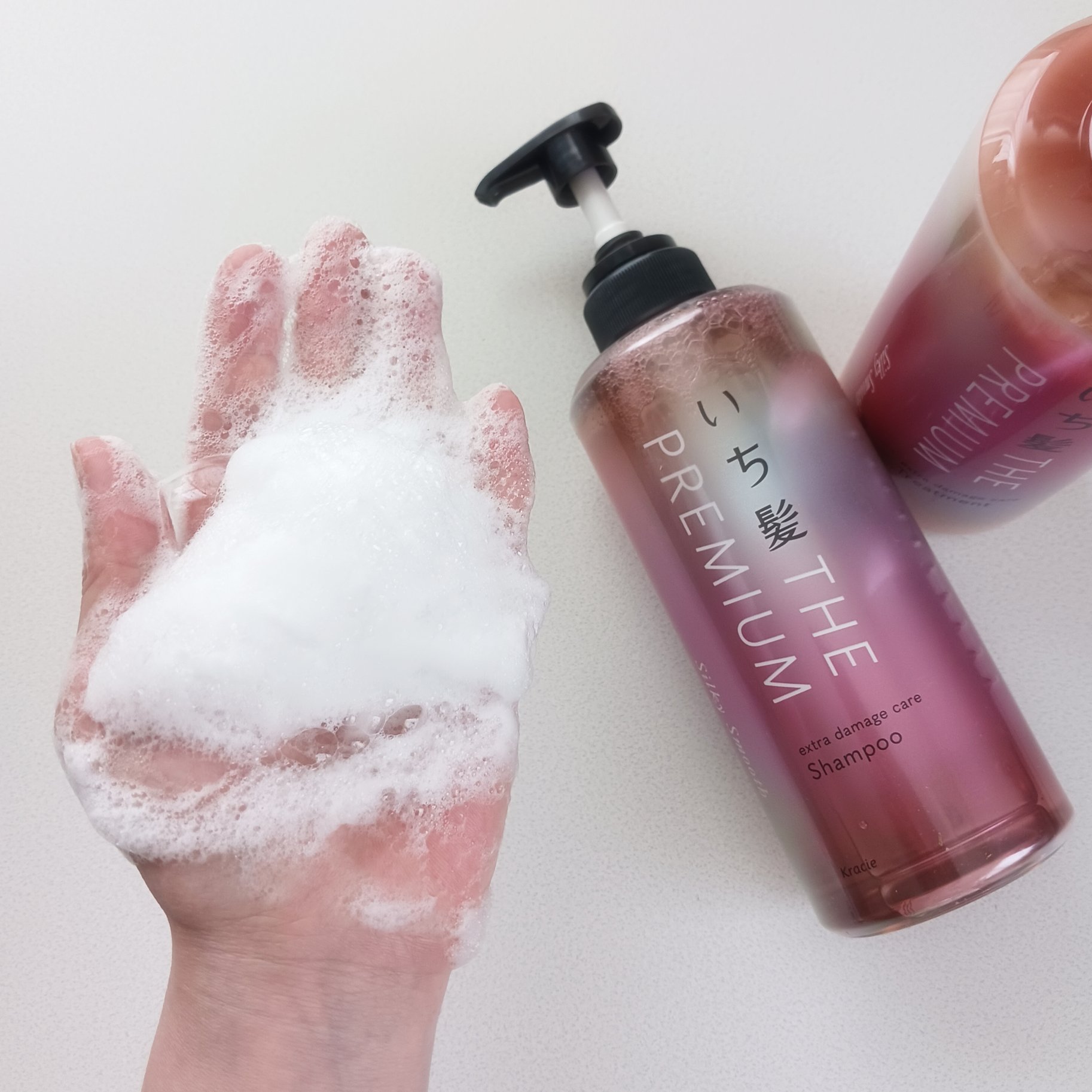 THE PREMIUM エクストラダメージケアシャンプー／トリートメント（シルキースムース）/いち髪/市販シャンプーを使ったクチコミ（2枚目）