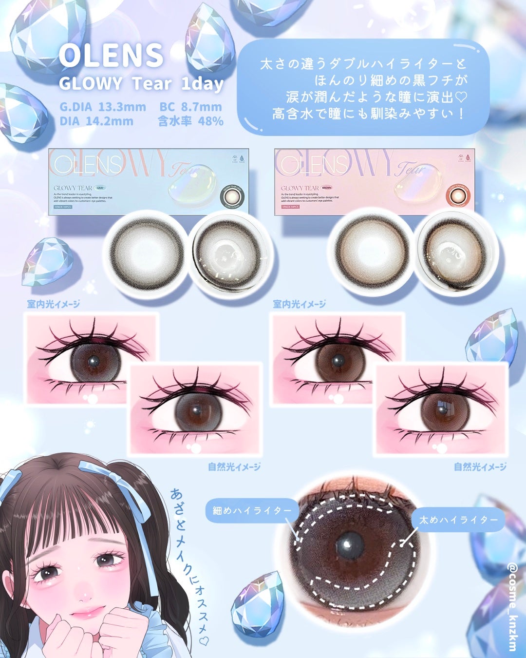 Glowy Tear 1day/OLENS/ワンデー(1DAY)カラコンを使ったクチコミ(2枚目)