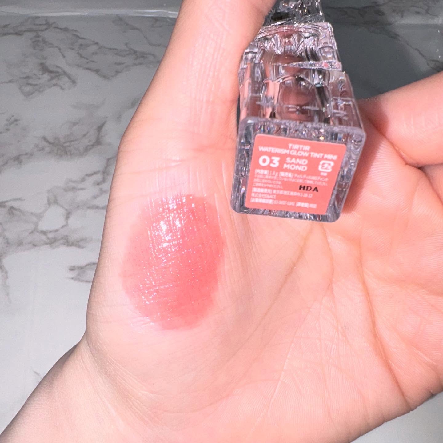 ウォーターリズムグロウティント 04 FIG PEACH（ミニ）/TIRTIR(ティルティル)/リップティントを使ったクチコミ（2枚目）