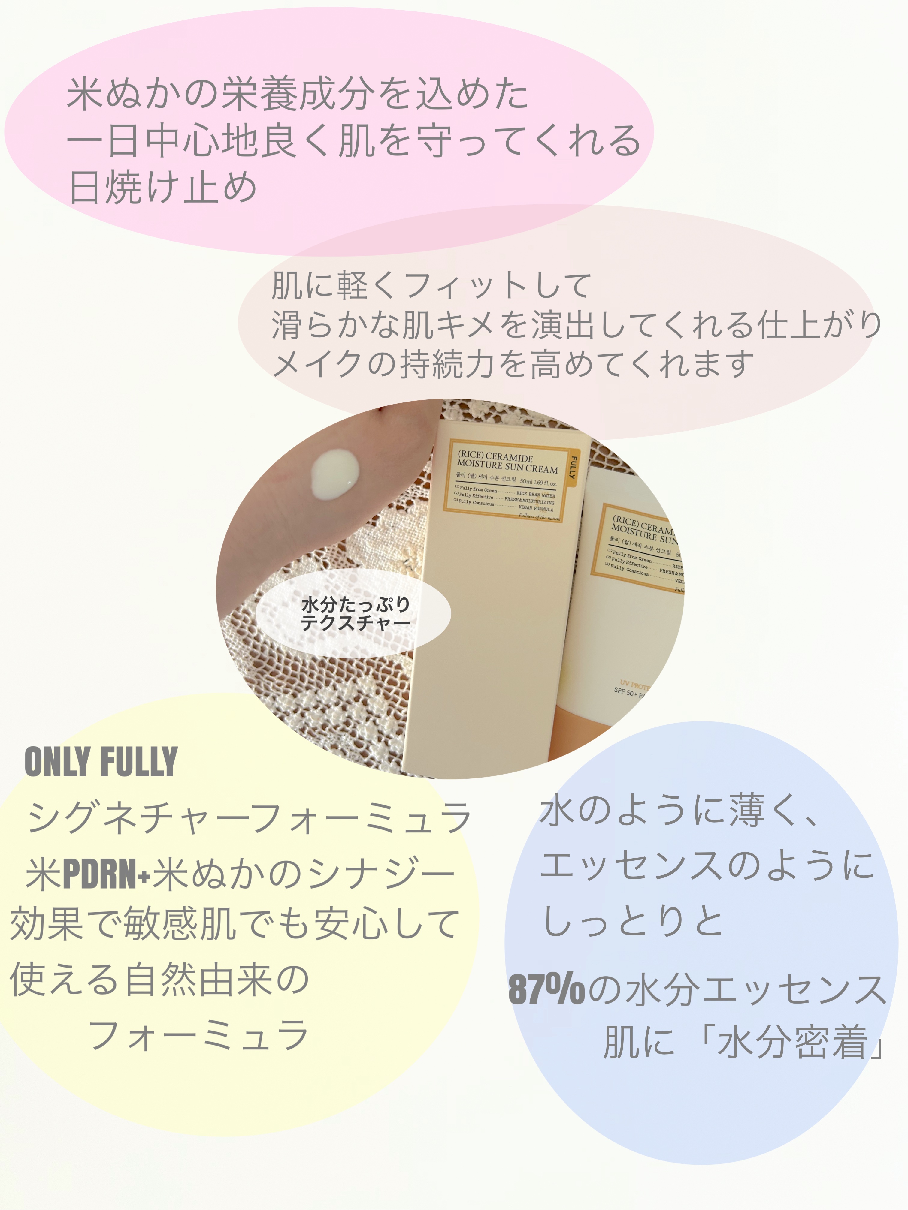 米セラミドウォーターサンクリーム/FULLY/日焼け止めクリームを使ったクチコミ（2枚目）