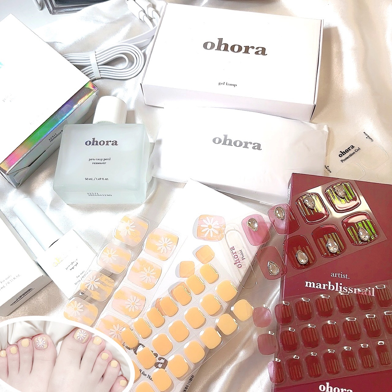 セミキュアジェルネイル(ペディキュア)/ohora/ネイルシールを使ったクチコミ（2枚目）