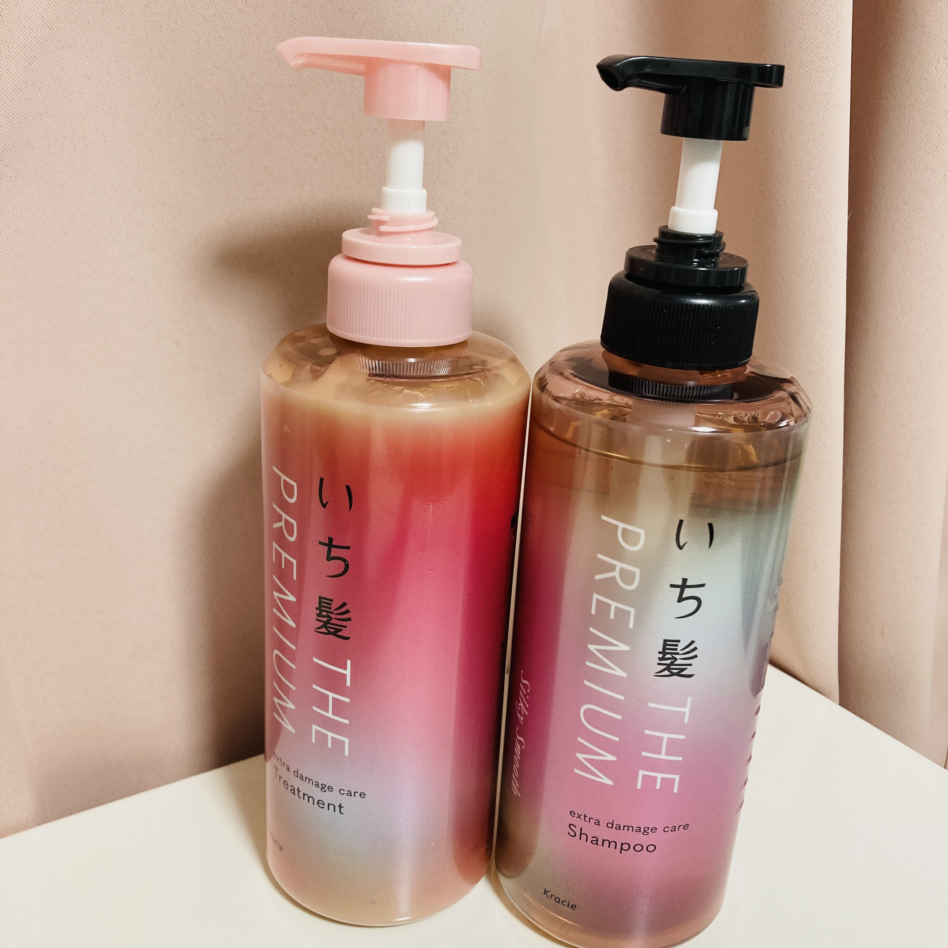 THE PREMIUM エクストラダメージケアシャンプー／トリートメント（シルキースムース）/いち髪/市販シャンプーを使ったクチコミ（1枚目）