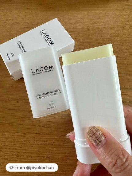 エアリーベルベット サンスティック SPF50+ PA++++/LAGOM /日焼け止めスティックを使ったクチコミ(1枚目)