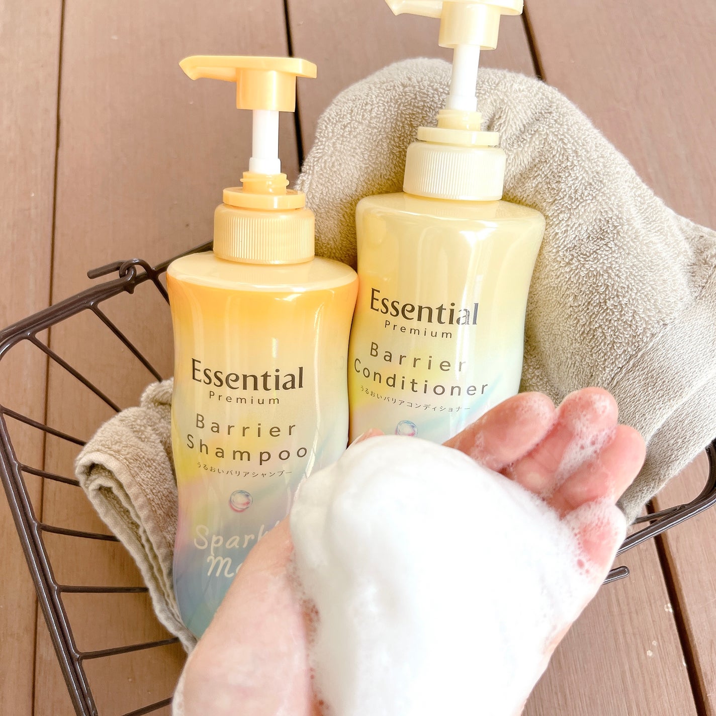 エッセンシャルプレミアム バリアシャンプー・コンディショナー スパークルモイスト/エッセンシャル/市販シャンプーを使ったクチコミ(3枚目)