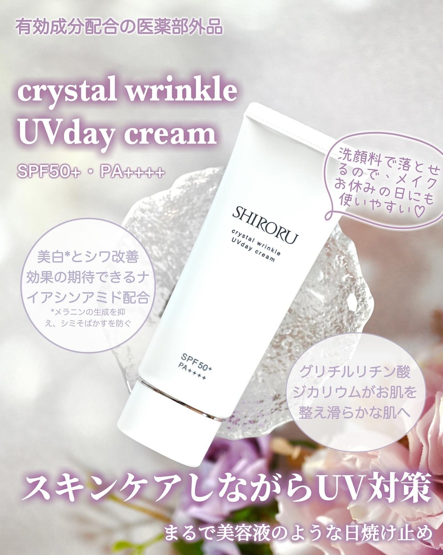 クリスタル リンクルUVデイクリーム/SHIRORU/日焼け止め・UVケアを使ったクチコミ(1枚目)