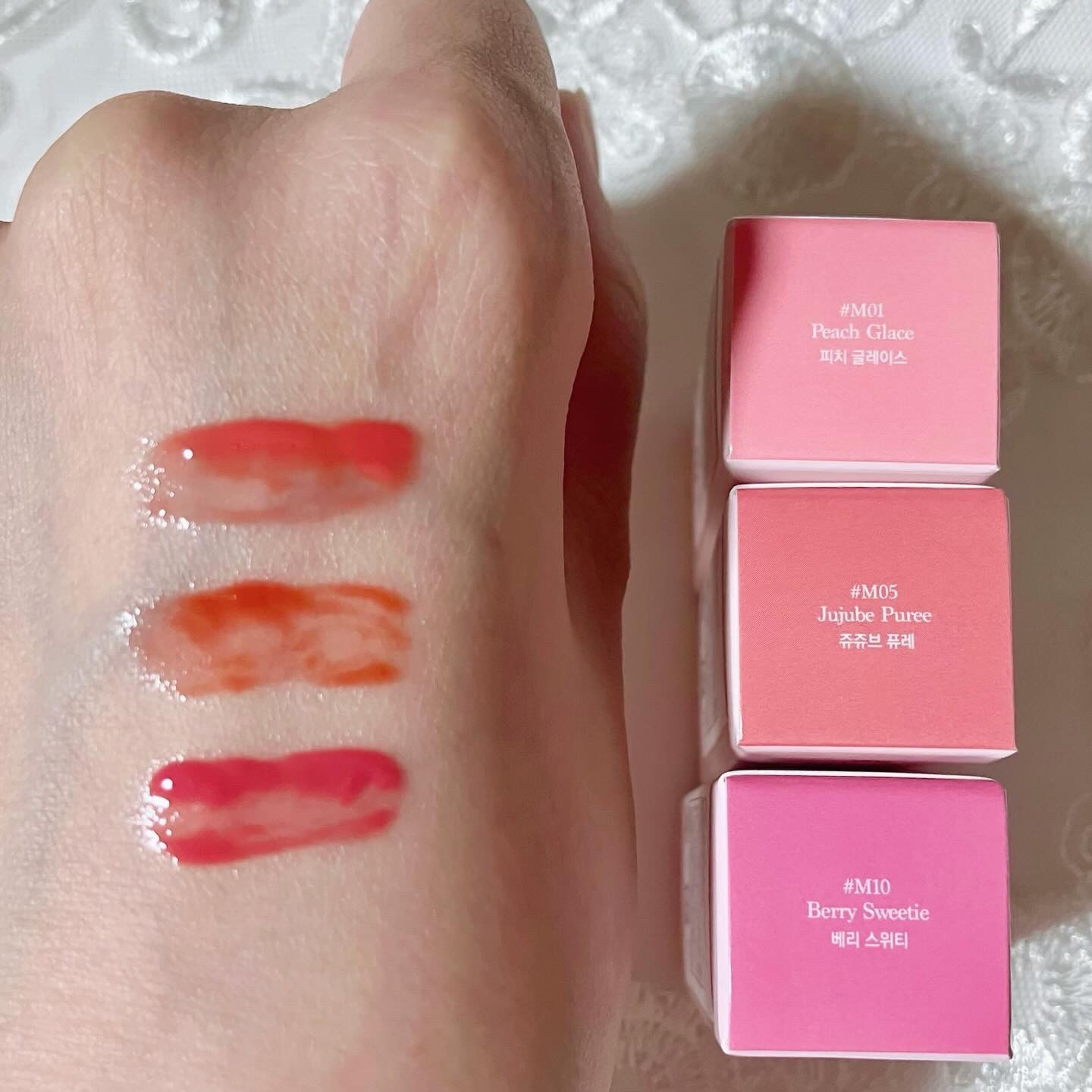 ジューシーデューイグロウティント 05 ジュジュブピューレ(ミニ) /dasique/リップティントを使ったクチコミ（2枚目）