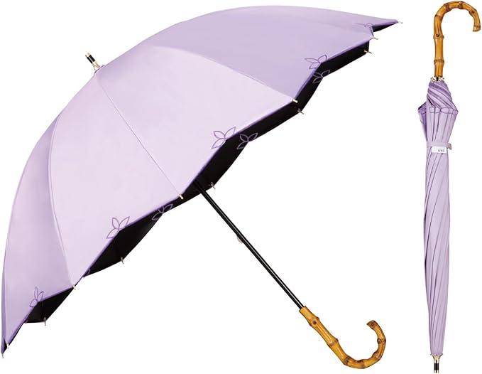 UVO(ウーボ)【12本骨/長傘】最強の日傘 ラベンダー（23:刺繍スカラップ）