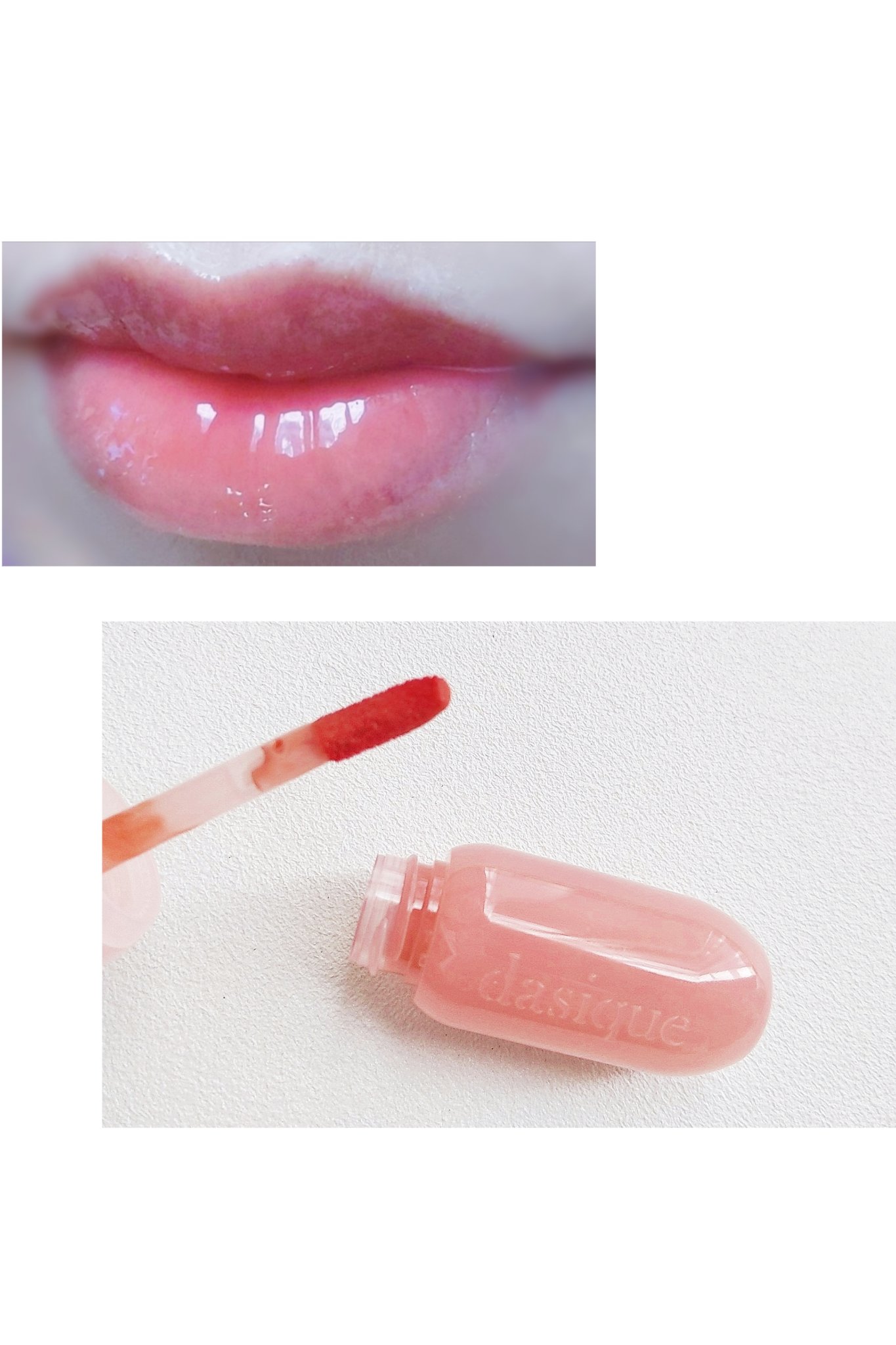 ジューシーデューイグロウティント 01 ピーチグレース(ミニ) /dasique/リップティントを使ったクチコミ（3枚目）