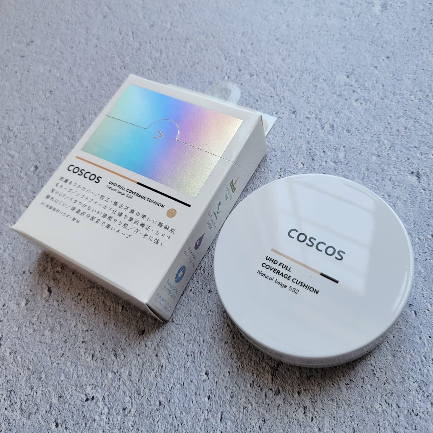 COSCOS UHDフルカバレッジクッション532(ナチュラルベージュ)/COSCOS/クッションファンデーションを使ったクチコミ（1枚目）