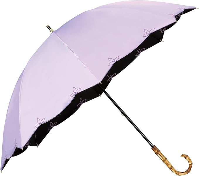 UVO(ウーボ)【8本骨/長傘】最強の日傘 ラベンダー(02:刺繍スカラップ)