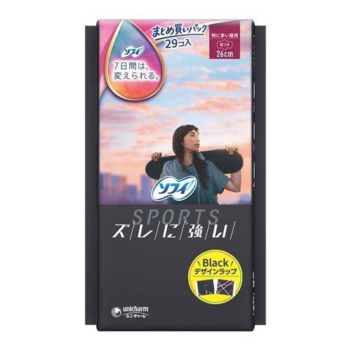 ソフィSPORTS 特に多い昼用 羽つき 26cm(29枚入)