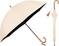 UVO(ウーボ)【8本骨/長傘】最強の日傘 ベージュ(01:無地タッセル)