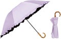 UVO(ウーボ)【3段/折りたたみ】最強の日傘 3段折 ラベンダー(17:フリル)