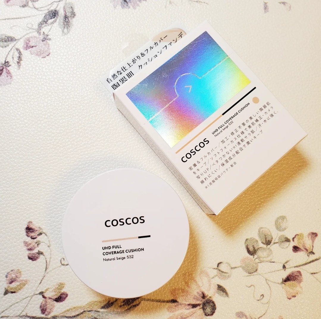 COSCOS UHDフルカバレッジクッション532(ナチュラルベージュ)/COSCOS/クッションファンデーションを使ったクチコミ（1枚目）