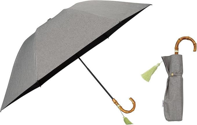 UVO(ウーボ)【3段/折りたたみ】最強の日傘 3段折  グレー（13:無地タッセル）