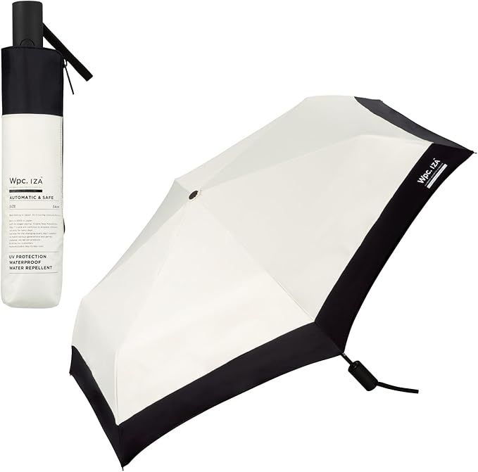 IZA(イーザ) 【Automatic & Safe】 日傘 折りたたみ オフ×ブラック