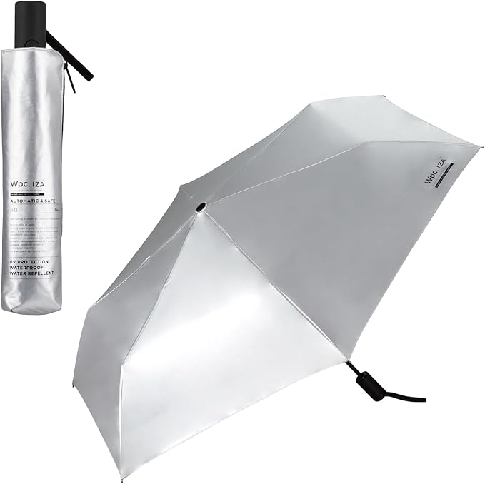IZA(イーザ) 【Automatic & Safe】 日傘 折りたたみ シルバー