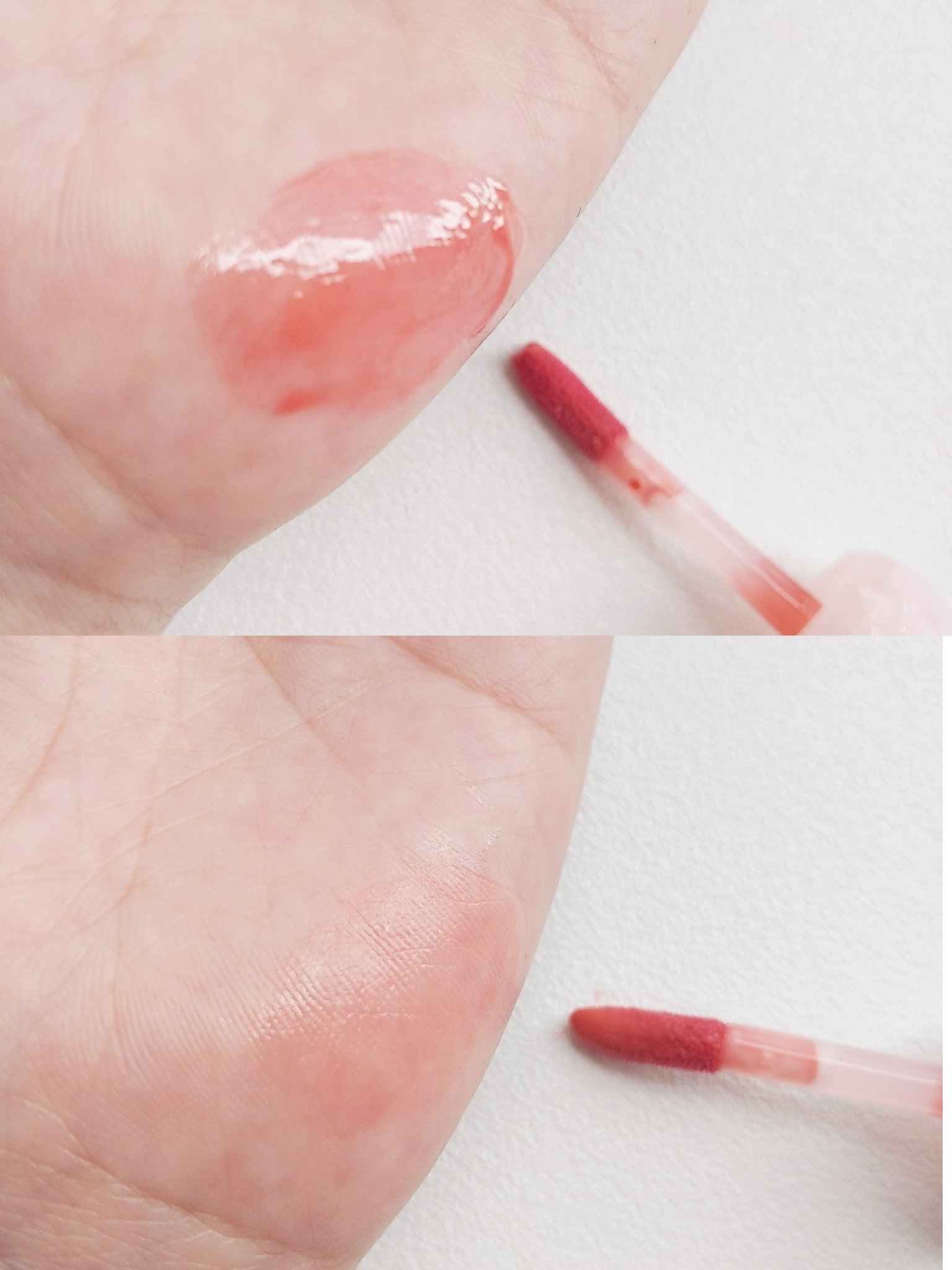 ジューシーデューイグロウティント 01 ピーチグレース(ミニ) /dasique/リップティントを使ったクチコミ（2枚目）