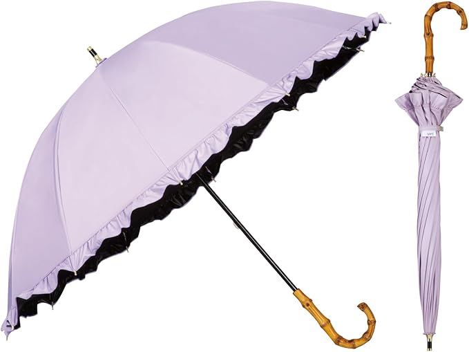 UVO(ウーボ)【12本骨/長傘】最強の日傘 ラベンダー（24:フリル）