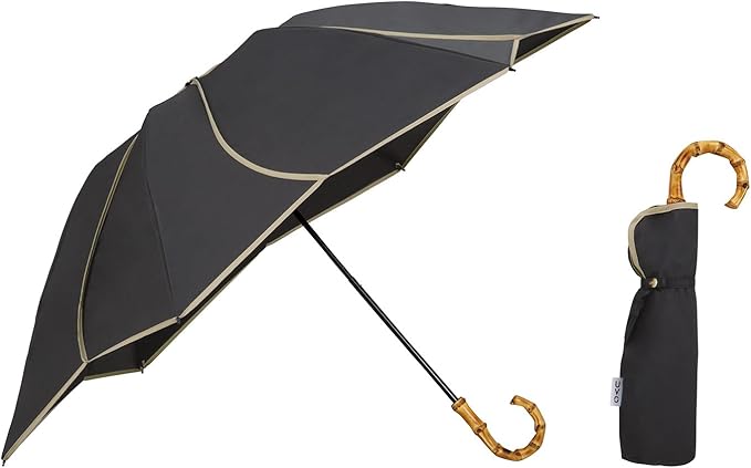 UVO(ウーボ)【3段/折りたたみ】最強の日傘 3段折  ブラック（20:フローラル）